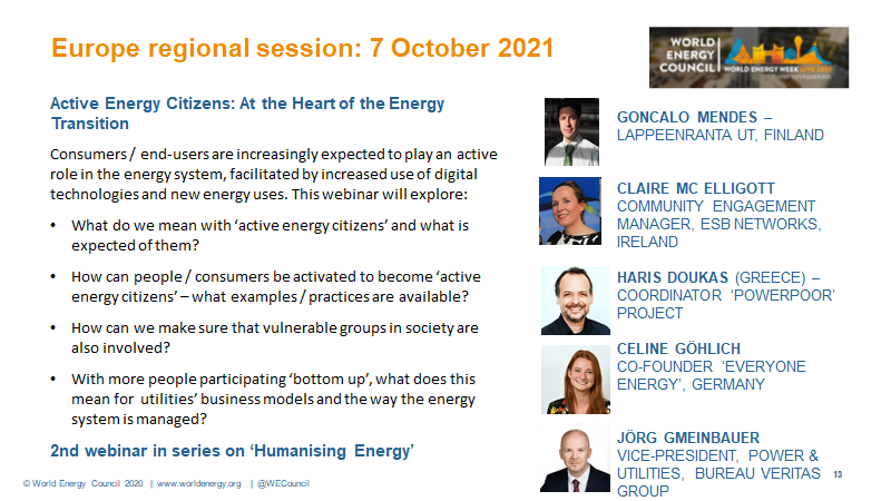 Αφίσα διαφημιστικής εκδήλωσης για το World Energy Week 2021