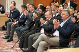 Φωτογραφία του Γιώργου Στασινού κατά την ομιλία του