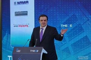 Ο Υπουργός Εθνικής Οικονομίας και Οικονομικών Κυριάκος Πιερρακάκης κατά την ομιλία του