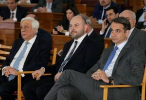 Φωτογραφία του Σταύρου Παπαδόπουλου και του Κυριάκου Μητσοτάκη